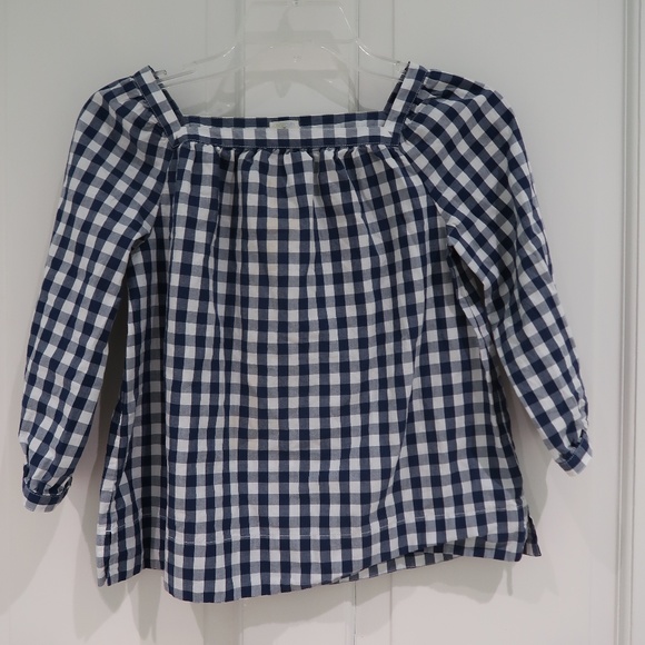 J Crew Checkered Top and Navy Shorts - Picture 2 of 5